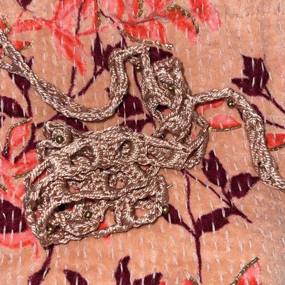 Free People Pink/Red Velvet Moon Crossbody Purse Quartz NWT - Picture 9 of 11